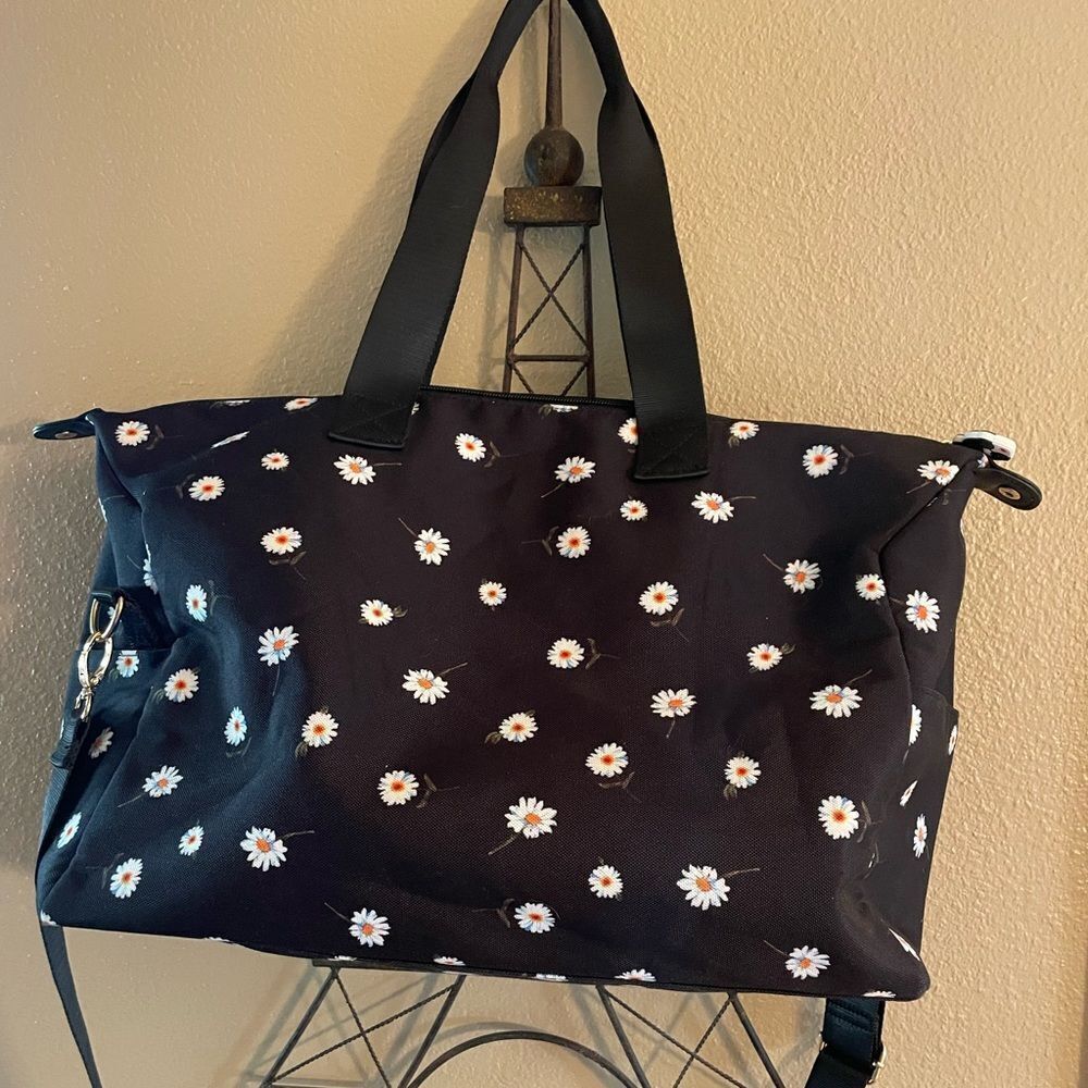 Alice + Olivia Daisy Black Duffle Bag
